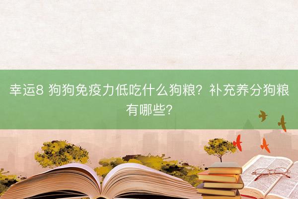 幸運8 狗狗免疫力低吃什么狗糧？補充養分狗糧有哪些？