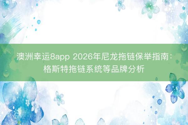 澳洲幸運(yùn)8app 2026年尼龍拖鏈保舉指南：格斯特拖鏈系統(tǒng)等品牌分析