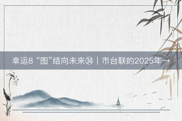 幸運(yùn)8 “圖”結(jié)向未來?｜市臺聯(lián)的2025年→